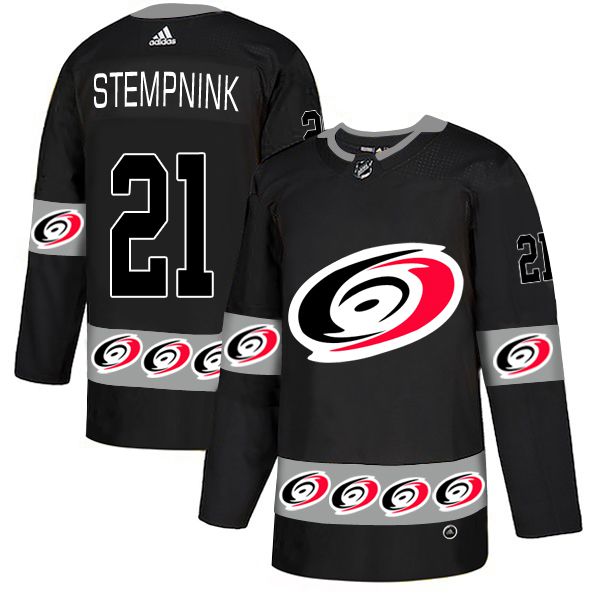 Men Carolina Hurricanes #21 Stempnink Black Adidas Fashion NHL Jersey